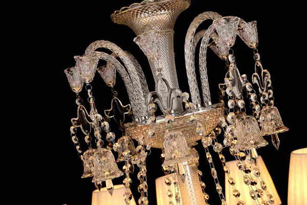 ROYAL CREST 6LS CHANDELIER CRM