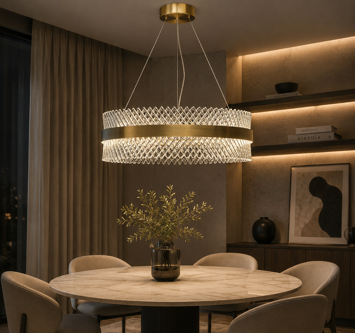 MIRAYA CHANDELIER GLD