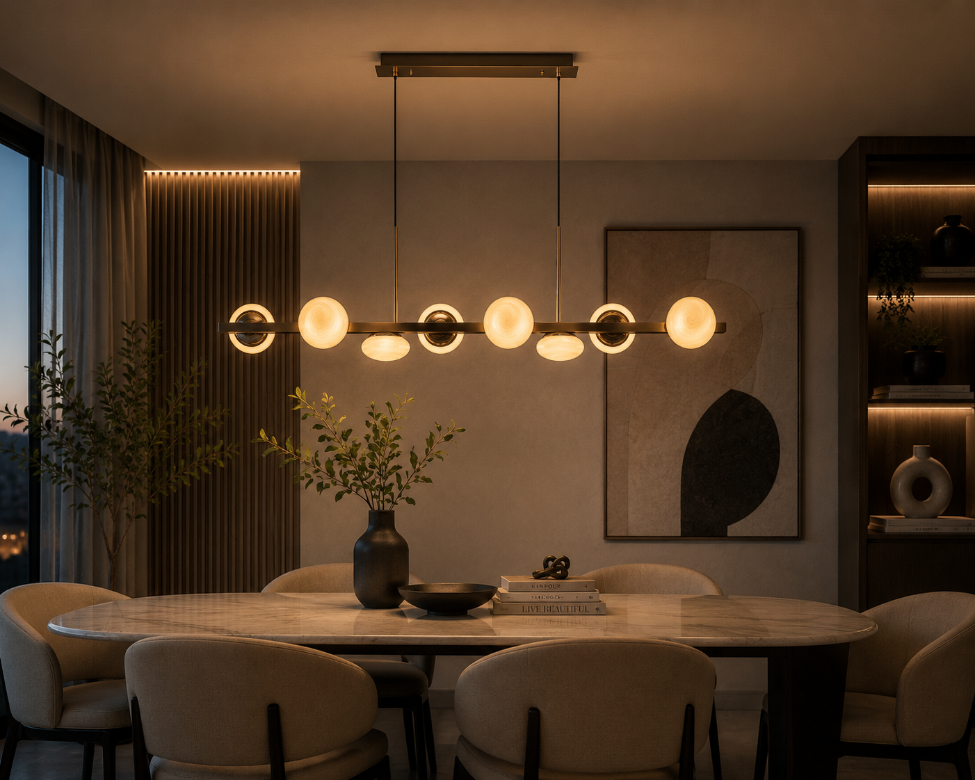 Orbit Linear Chandelier