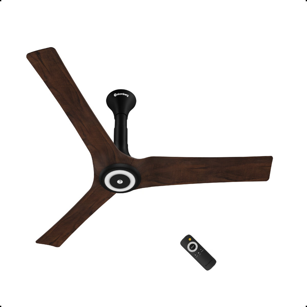 Atomberg Aris Starlight 1200mm BLDC Ceiling Fan | IoT & Remote Control | LED Underlight | 3 Colour Options | Dark Teakwood