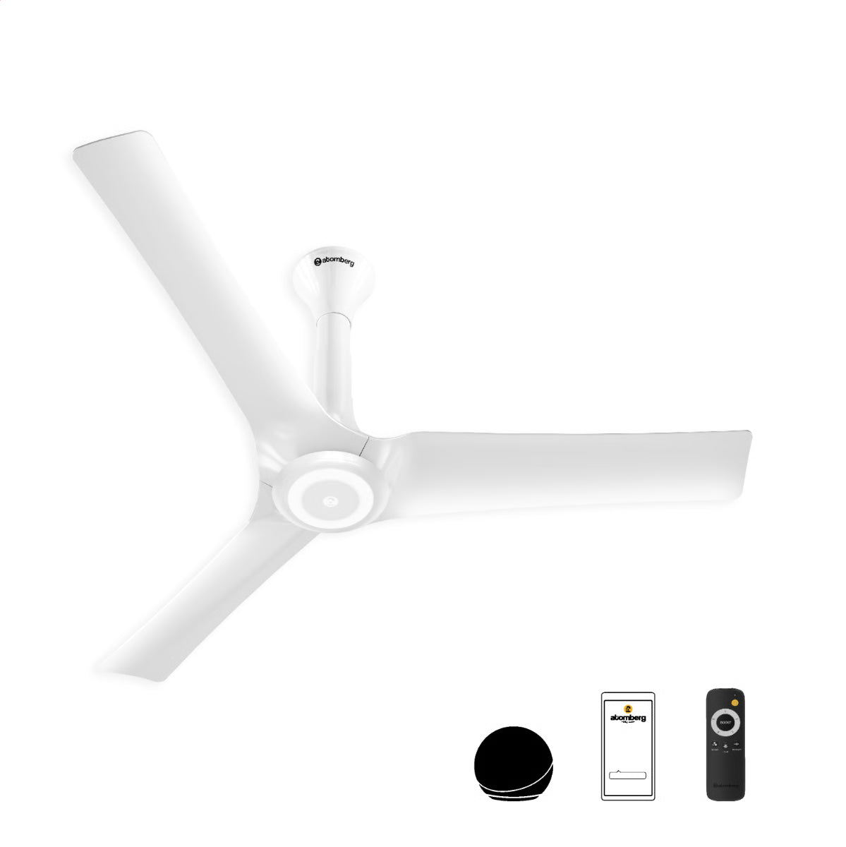 Atomberg Aris Starlight 1200mm BLDC Ceiling Fan | IoT & Remote Control | LED Underlight | 3 Colour Options | Marble White