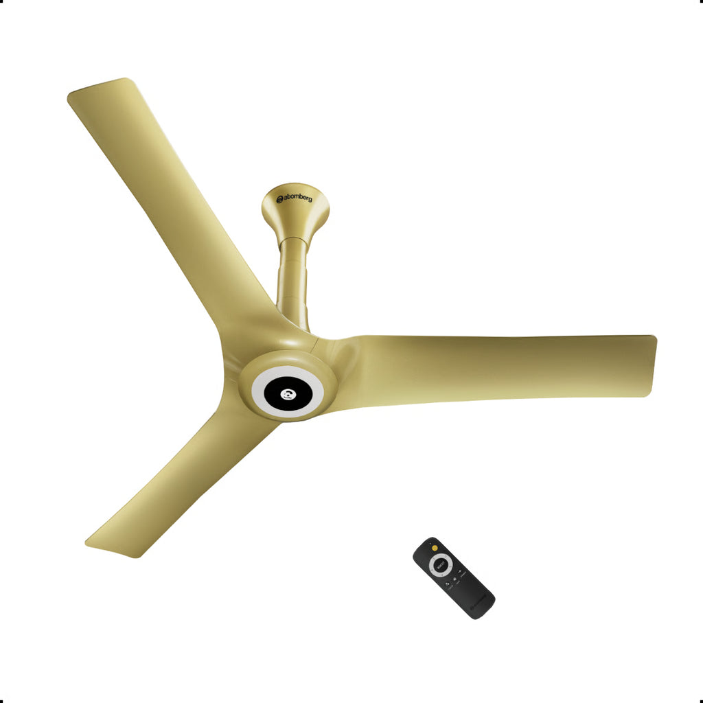 Atomberg Aris Starlight 1200mm BLDC Ceiling Fan | IoT & Remote Control | LED Underlight | 3 Colour Options | Tuscan Gold