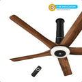 Atomberg Emperion Magna Smart Ceiling Fan 1280mm Amber Light Teak Wooden