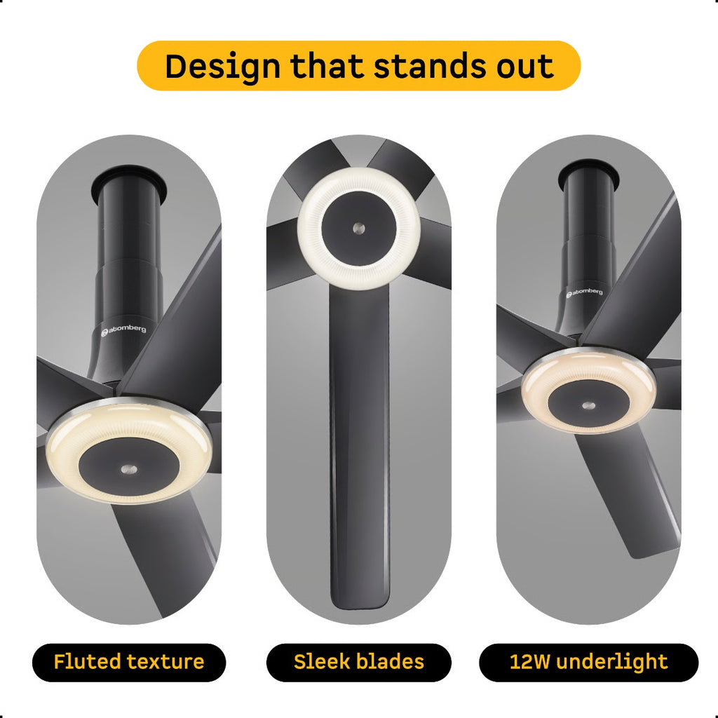 Atomberg Emperion Magna Smart 1280mm BLDC Ceiling Fan | Newly Launched | Remote Operated | BEE 5 Star Rated | Lava Grey (Gloss Metallic)