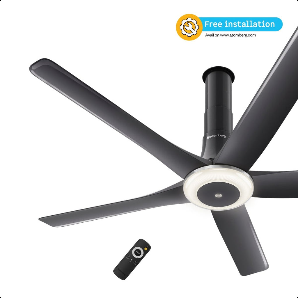 Atomberg Emperion Magna Smart 1280mm BLDC Ceiling Fan | Newly Launched | Remote Operated | BEE 5 Star Rated | Lava Grey (Gloss Metallic)