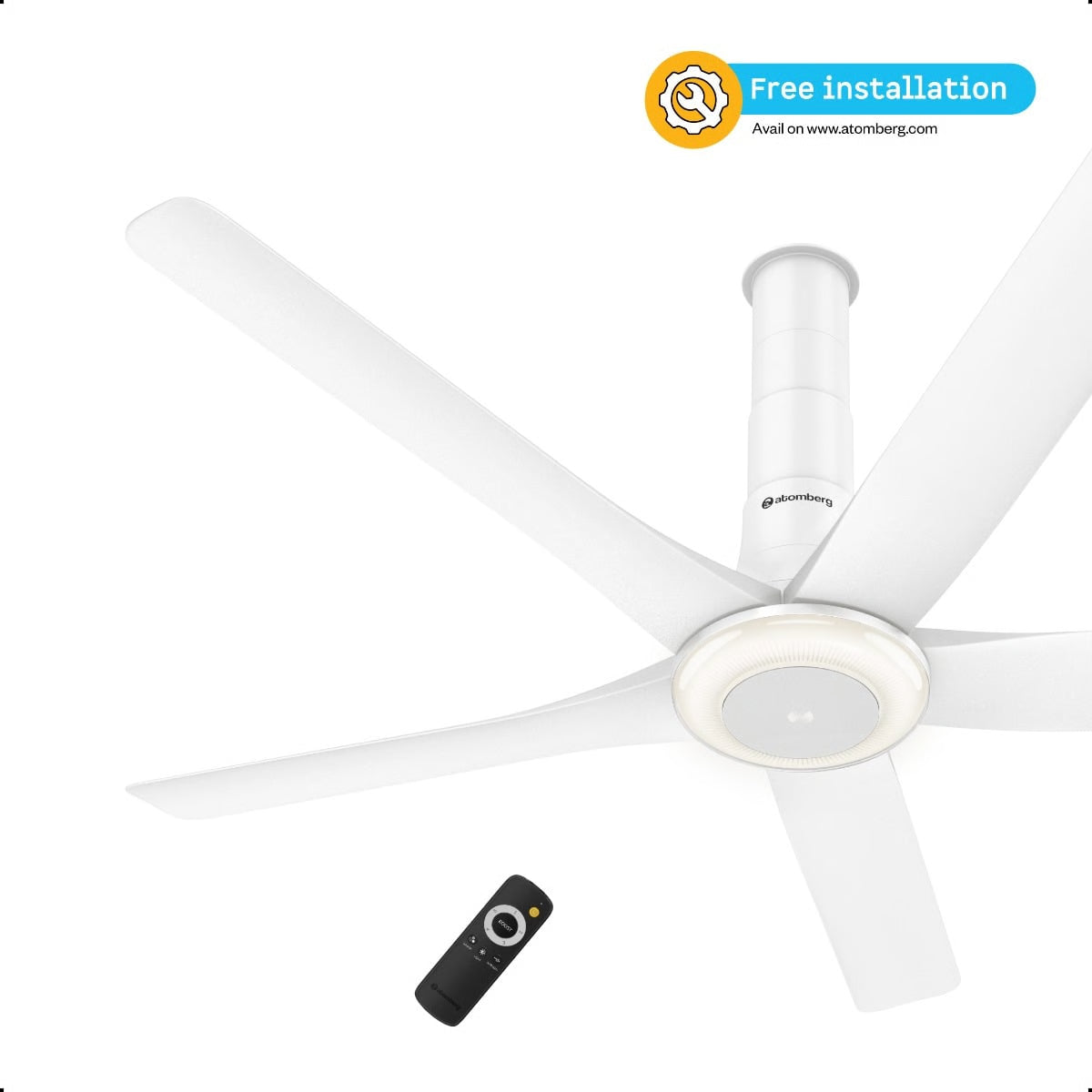 Atomberg Emperion Magna Smart 1280mm BLDC Ceiling Fan | Newly Launched | Remote Operated | BEE 5 Star Rated | Pearl White (Matte Metallic)