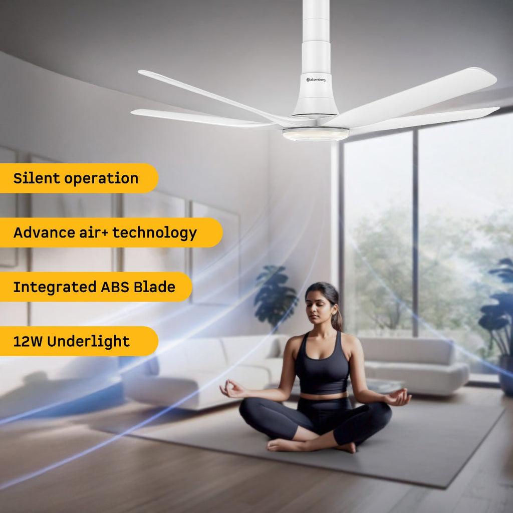 Atomberg Emperion Magna Smart 1280mm BLDC Ceiling Fan | Newly Launched | Remote Operated | BEE 5 Star Rated | Pearl White (Matte Metallic)