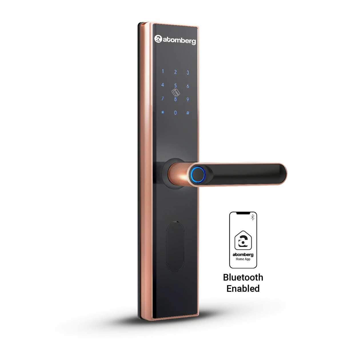 Atomberg SL 1 Smart Door Lock | Rose Gold | 6-Way Unlocking