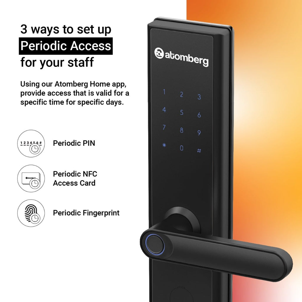Atomberg SL 1 Smart Door Lock | Rose Gold | 6-Way Unlocking